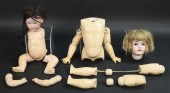 2 GERMAN BISQUE HEAD DOLLS KES