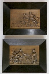 2 GERMAN BRONZE PLAQUESTwo fra