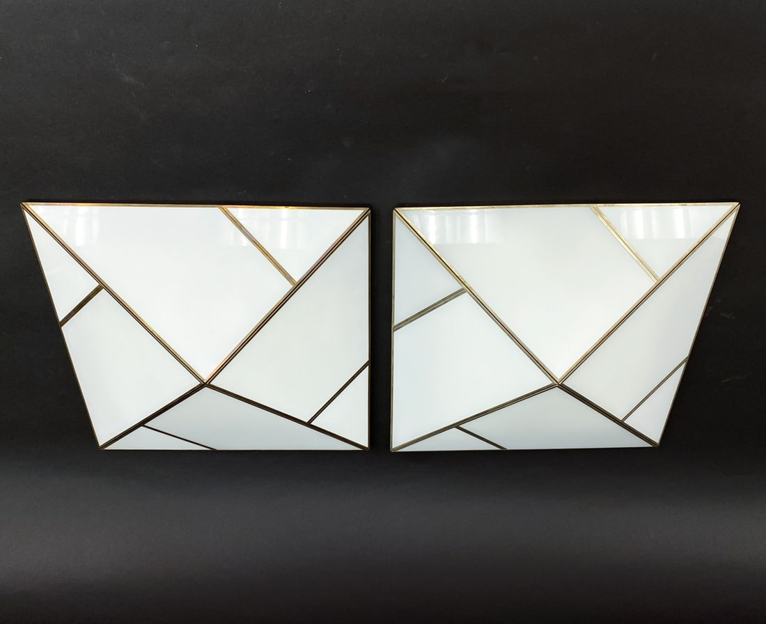 (2) GERMAN GLASS & METAL CEILING