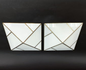 (2) GERMAN GLASS & METAL CEILI