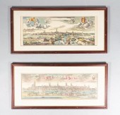 2 GERMAN HAND COLORED ENGRAVIN