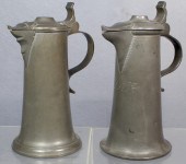 2 German pewter flagons, sparr