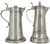 (2) GERMAN PEWTER TANKARDS/ PI