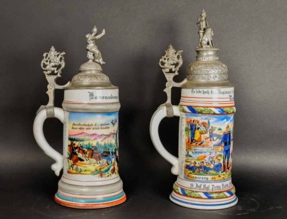 2 GERMAN REGIMENTAL LITHOPHANE