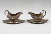 2- GERMAN SILVER GRAVY BOATS: