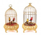 2 GERMAN SINGING BIRDS IN CAGE