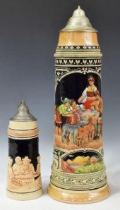 (2) GERMAN STONEWARE BEER STEI