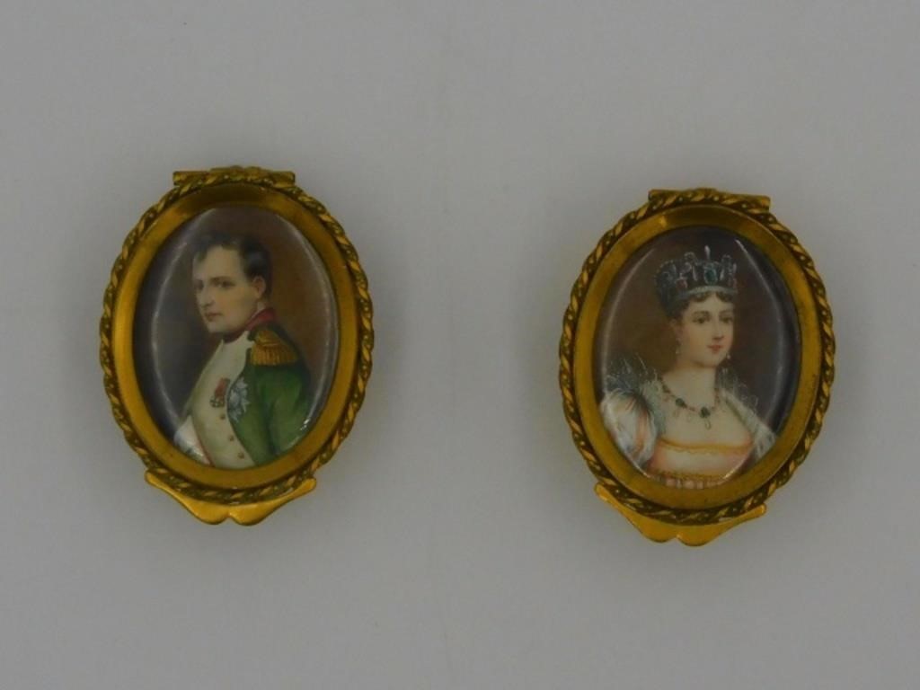 (2) GILT BRASS RING BOXES. 19TH