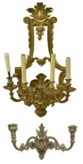 (2) GILT BRONZE & GILT METAL H