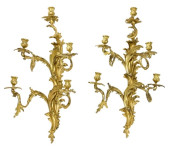 2 GILT BRONZE LOUIS XV STYLE W