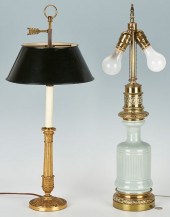 2 GILT BRONZE TABLE LAMPS, GAG