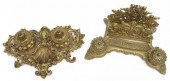 (2) GILT METAL ENCRIER DOUBLE