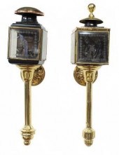 (2) GILT METAL & ETCHED GLASS