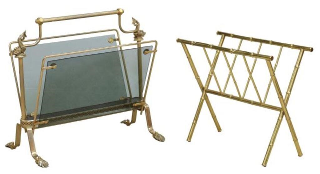 (2) GILT METAL FAUX BAMBOO &