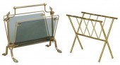 (2) GILT METAL FAUX BAMBOO & G