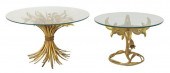 (2) GILT METAL LILY & SHEAF OF