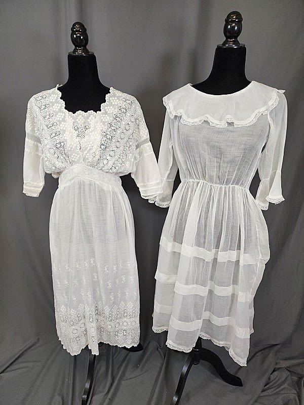 2 Girls Edwardian White Cotton
