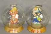 2 GLASS BUBBLE BANKSca. 1930s;