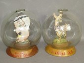 2 GLASS BUBBLE BANKSca. 1930s;