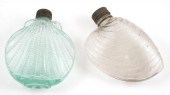 (2) GLASS CLAM SEA SHELL WHISK