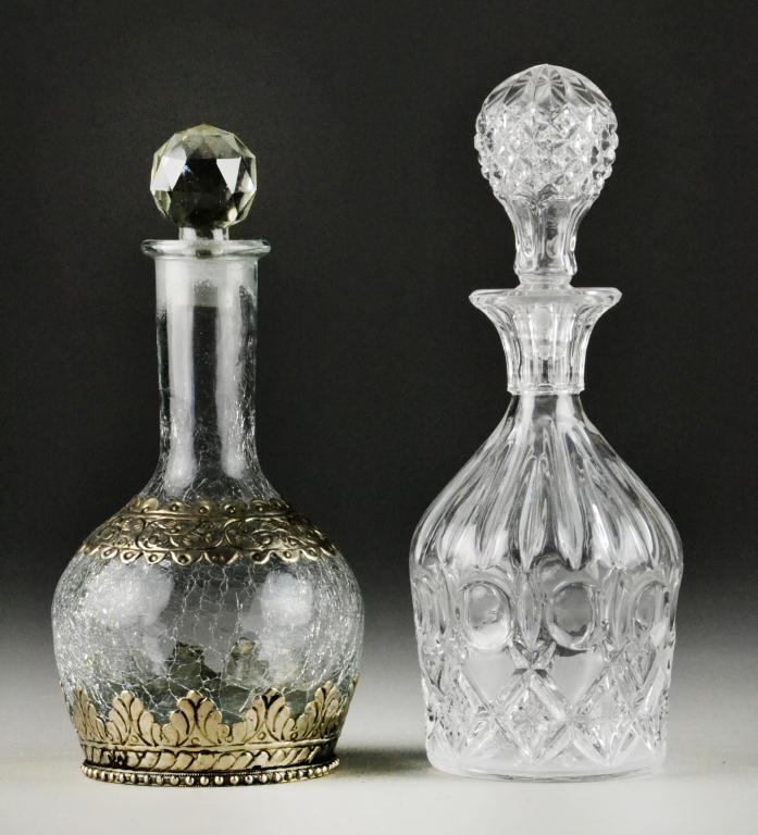 (2) Glass DecantersOne having
