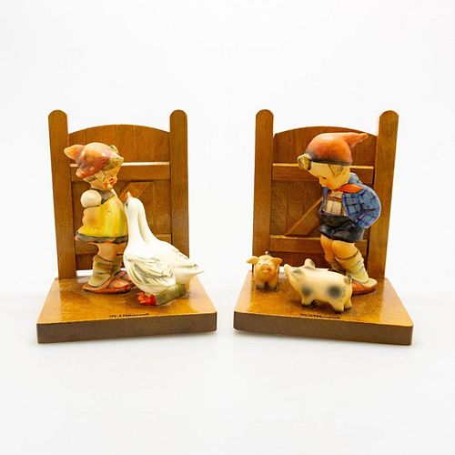 2 GOEBEL HUMMEL BOOKENDS, FARM
