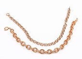 (2) Gold fancy link bracelets