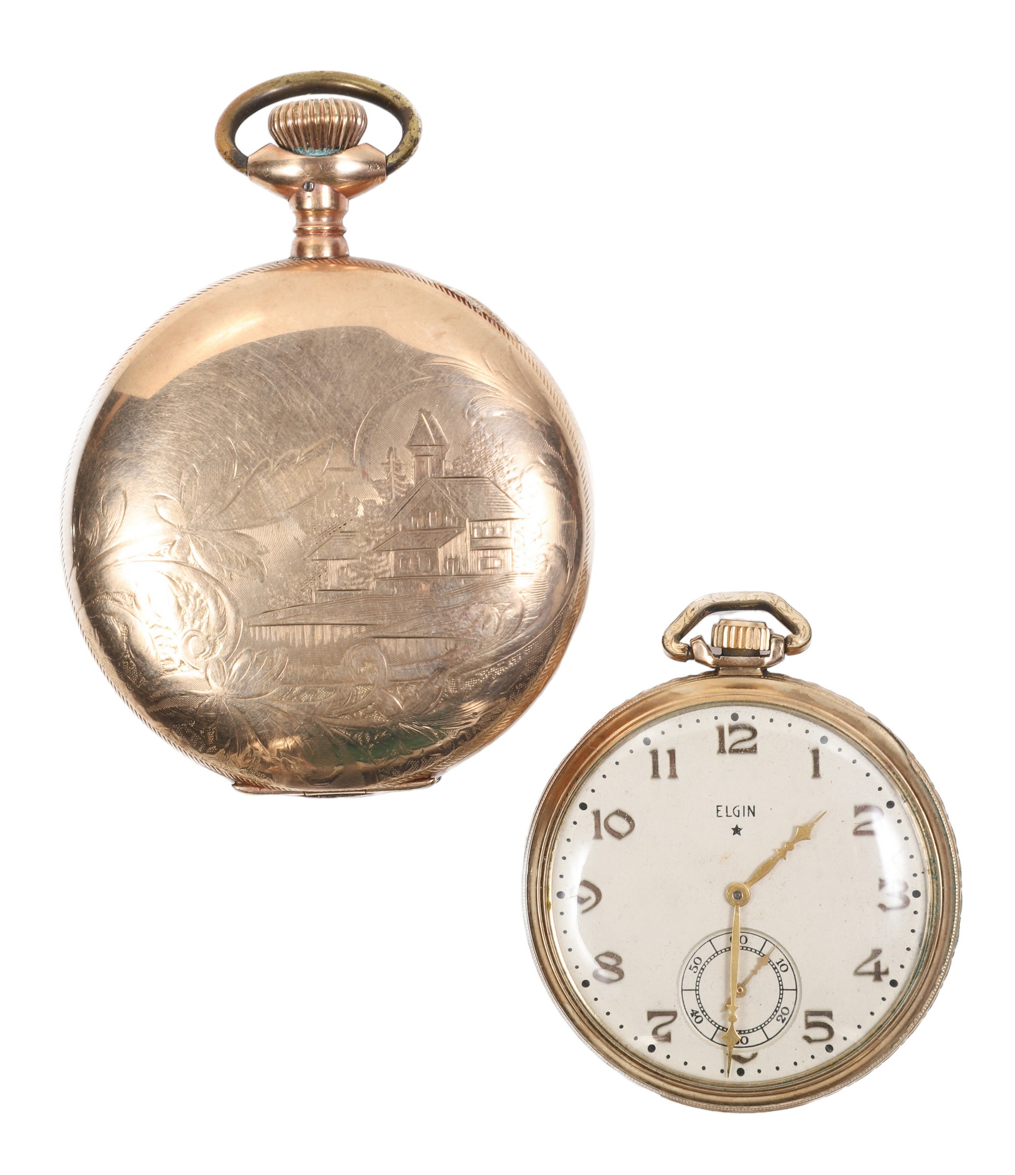 (2) Gold filled pocket watches to