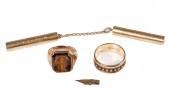 (2) Gold rings, gold cased mag