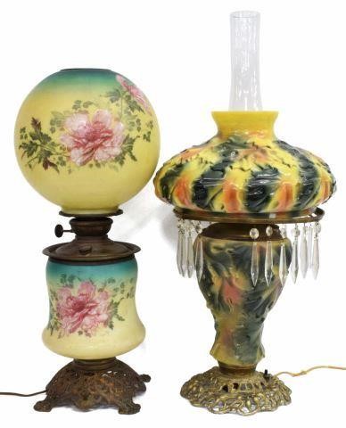 (2) 'GONE W/ THE WIND' & MILK GLASS