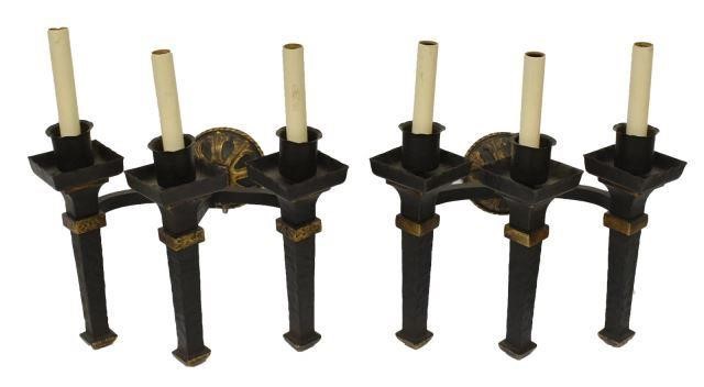(2) GOTHIC REVIVAL GILT IRON