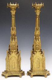 (2) GOTHIC REVIVAL GILT METAL