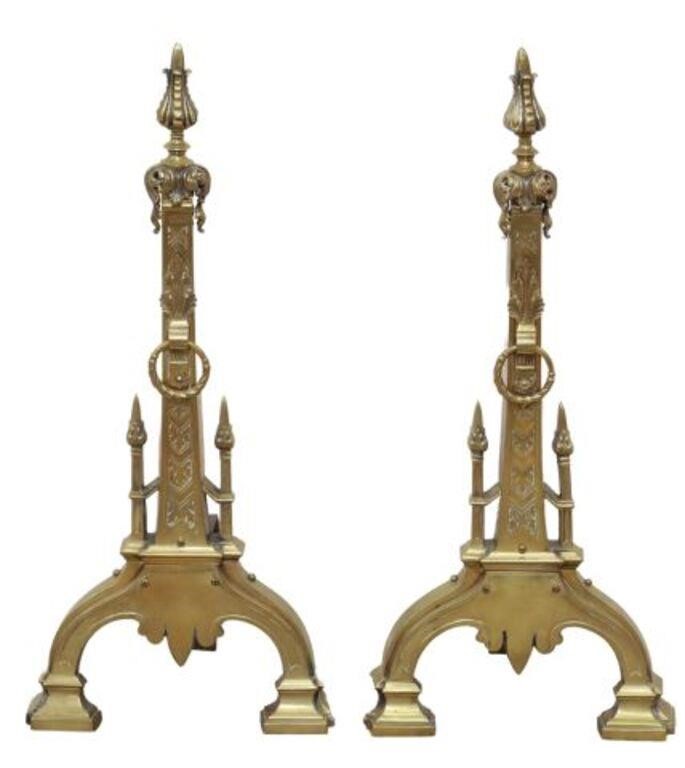 (2) GOTHIC REVIVAL GILT METAL