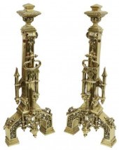 (2) GOTHIC REVIVAL GILT METAL