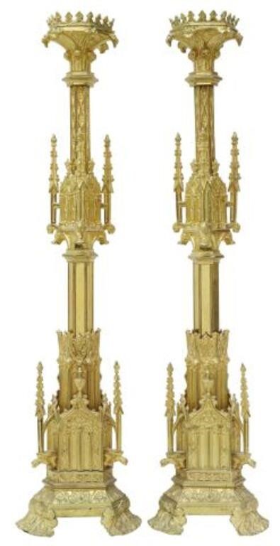 2) GOTHIC REVIVAL GILT METAL