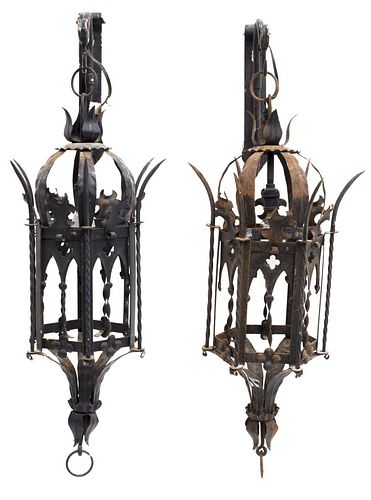 (2) GOTHIC REVIVAL WROUGHT IRON
