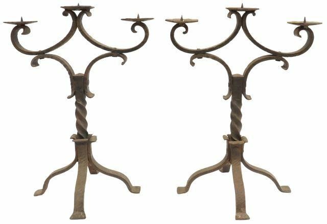 (2) GOTHIC REVIVAL WROUGHT IRON