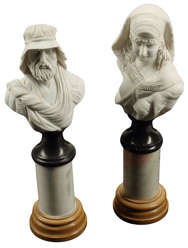 (2) GRAND TOUR STYLE MARBLE BUSTS
