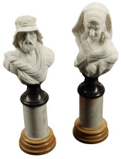 (2) GRAND TOUR STYLE MARBLE BU