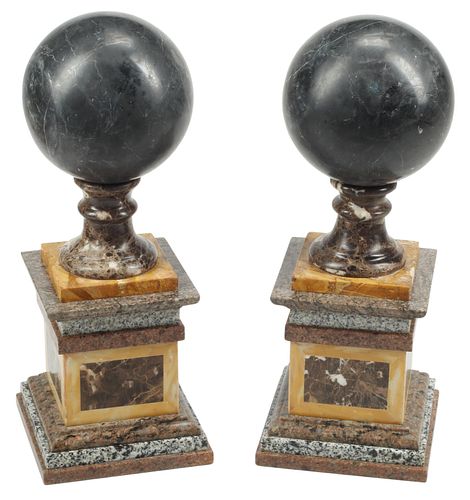 (2) GRAND TOUR STYLE MARBLE SPHERES