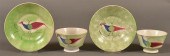 2 GREEN SPATTER PEAFOWL PATTER