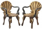 (2) GROTTO STYLE PARCEL GILT A