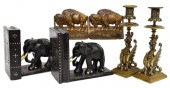 (2) GROUP METAL & WOOD BOOKEND