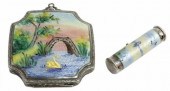 (2) GUILLOCHE ENAMEL STERLING