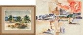 2 GUS BAKER WATERCOLOR PAINTIN
