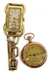 (2) HAMILTON 14KT BENTLEY WATC