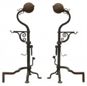 (2) HAND FORGED IRON GOOSENECK