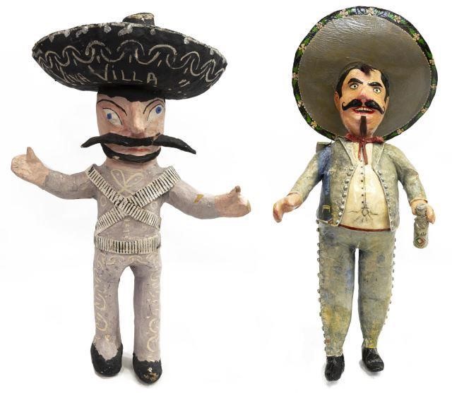 (2) HAND-PAINTED PAPIER-MACHE