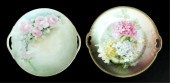 2 HAND PAINTED PORCELAIN HANDL