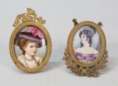 2 HAND PAINTED PORTRAIT MINIAT
